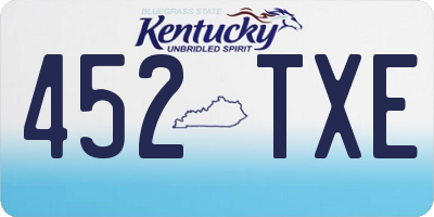 KY license plate 452TXE