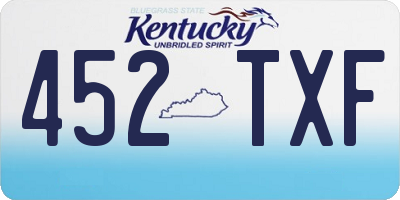 KY license plate 452TXF