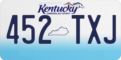 KY license plate 452TXJ