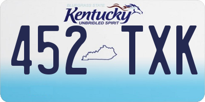 KY license plate 452TXK