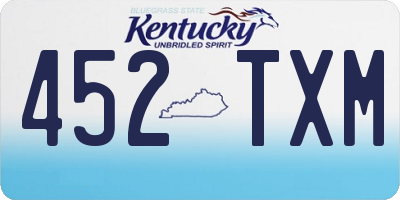 KY license plate 452TXM