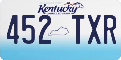 KY license plate 452TXR