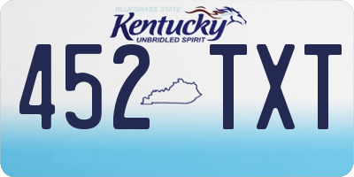 KY license plate 452TXT