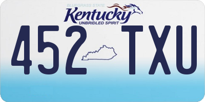 KY license plate 452TXU