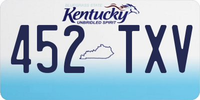 KY license plate 452TXV