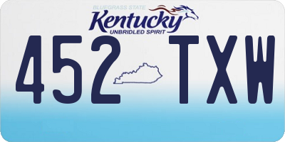 KY license plate 452TXW