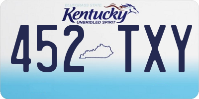 KY license plate 452TXY