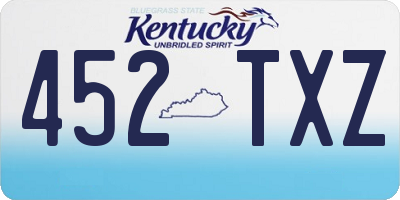 KY license plate 452TXZ