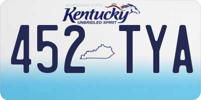 KY license plate 452TYA