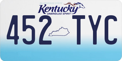 KY license plate 452TYC