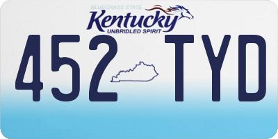 KY license plate 452TYD