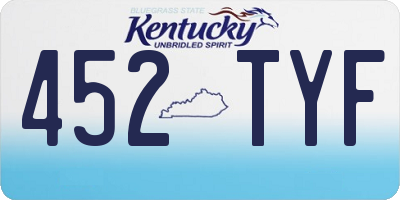 KY license plate 452TYF