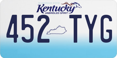 KY license plate 452TYG