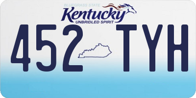 KY license plate 452TYH