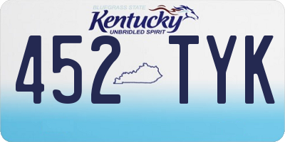 KY license plate 452TYK