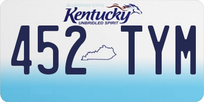 KY license plate 452TYM