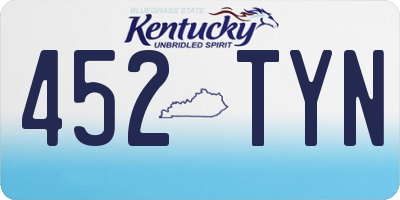 KY license plate 452TYN