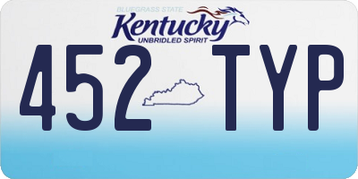 KY license plate 452TYP