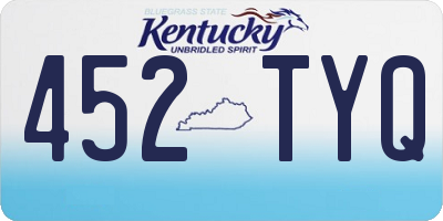 KY license plate 452TYQ