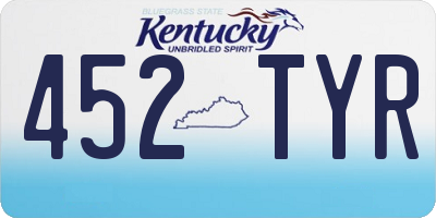 KY license plate 452TYR