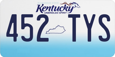 KY license plate 452TYS