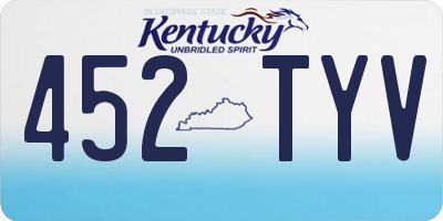 KY license plate 452TYV