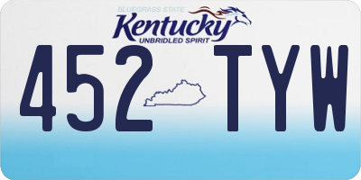 KY license plate 452TYW