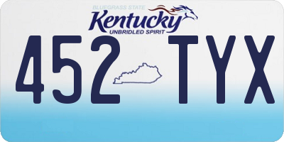 KY license plate 452TYX