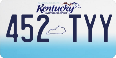 KY license plate 452TYY