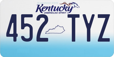 KY license plate 452TYZ