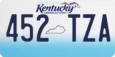 KY license plate 452TZA