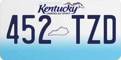 KY license plate 452TZD
