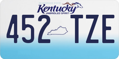 KY license plate 452TZE
