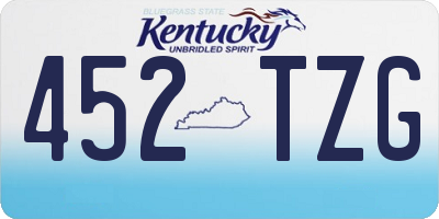 KY license plate 452TZG