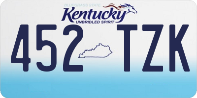 KY license plate 452TZK