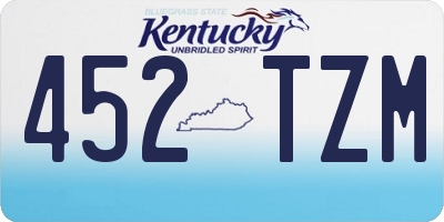 KY license plate 452TZM