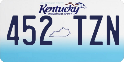 KY license plate 452TZN
