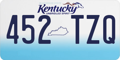 KY license plate 452TZQ