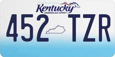 KY license plate 452TZR