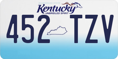 KY license plate 452TZV