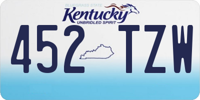 KY license plate 452TZW