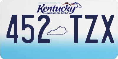 KY license plate 452TZX