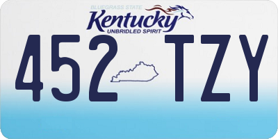 KY license plate 452TZY