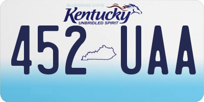 KY license plate 452UAA