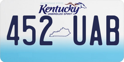 KY license plate 452UAB