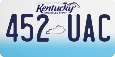 KY license plate 452UAC