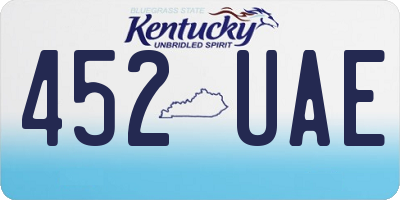 KY license plate 452UAE
