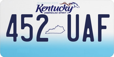 KY license plate 452UAF