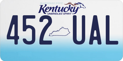 KY license plate 452UAL