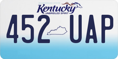KY license plate 452UAP